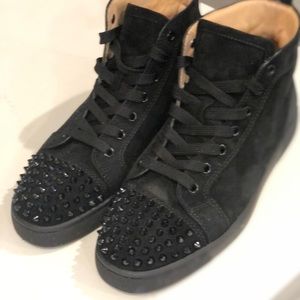 Authentic Christian Louboutin Suede Spike Hightop Sneakers